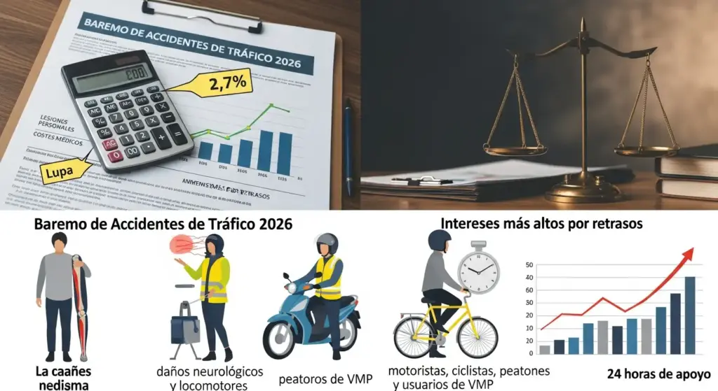 se ha actualizado el Baremo de accidentes de tráfico en 2026